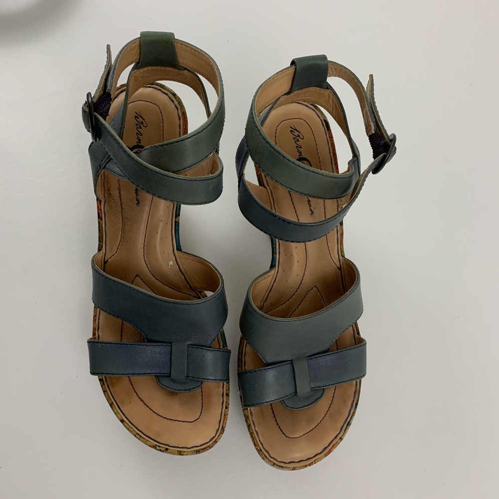 Born Crown Leather Floral Wedge Sandals - Picture 2 of 10